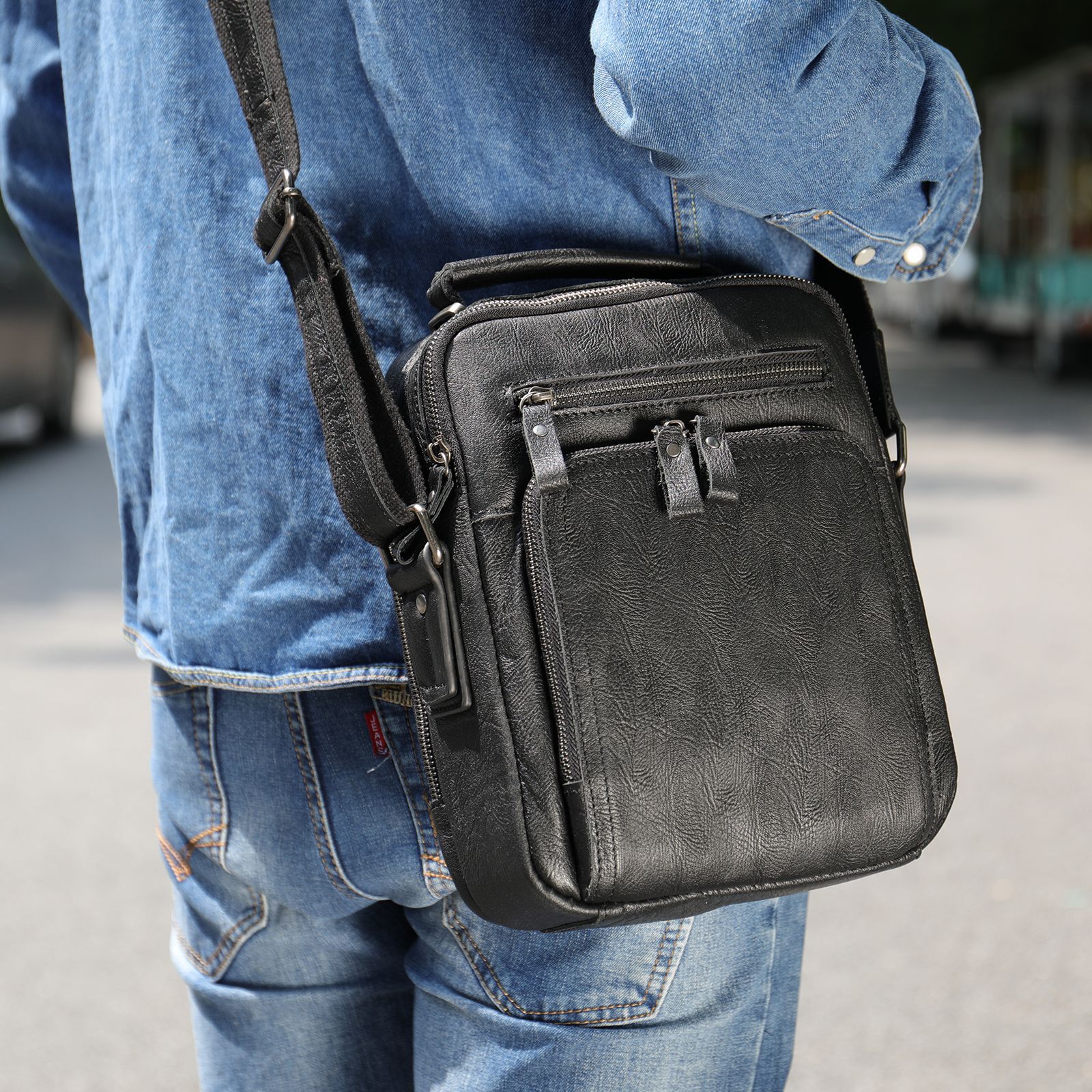 Leather Large-capacity Retro Shoulder Messenger Bag - Image 2