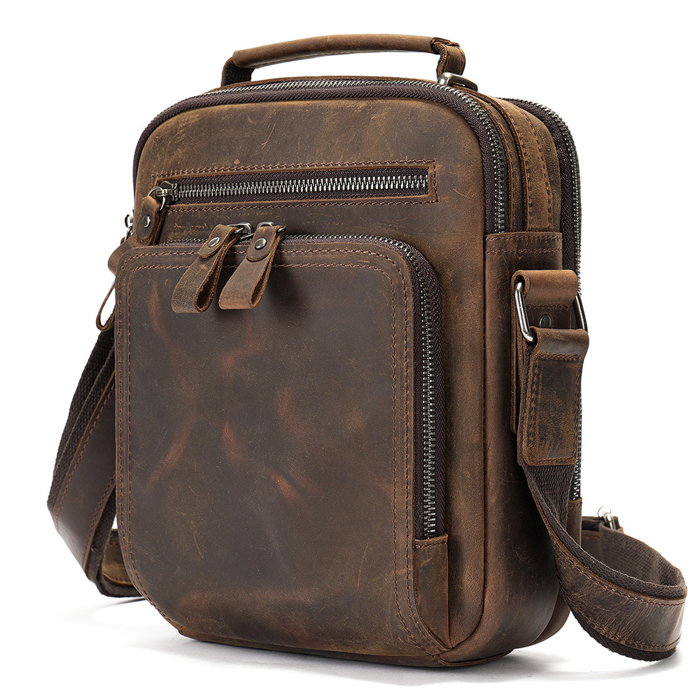 Leather Large-capacity Retro Shoulder Messenger Bag - Image 9