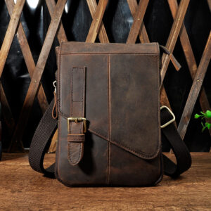 First Layer Oil Wax Leather Cowhide 8 One Shoulder Oblique Cross Chest Bag